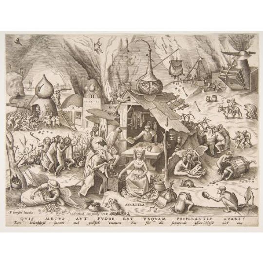 Avaritia, The Seven Deadly Sins, Pieter Bruegel