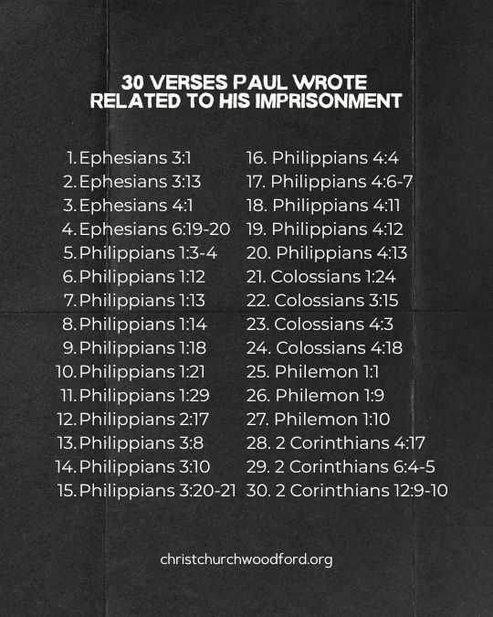 30 Verses Paul Wrote Related to His Imprisonment