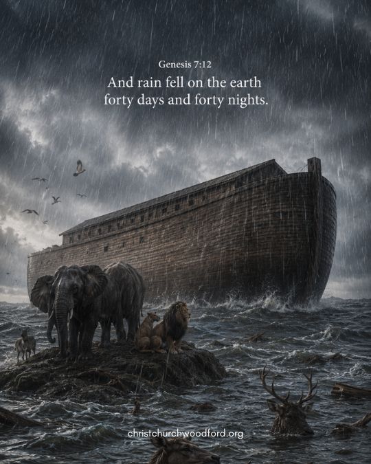 Genesis 7:12 and the symbolism of number 40