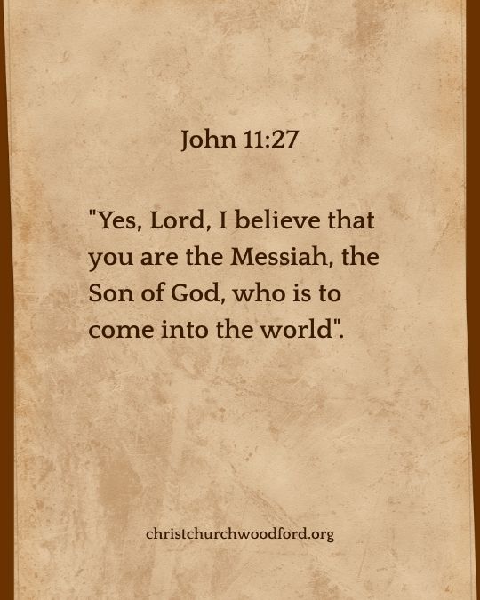 John 11_27 Bible verse for Mary and Marth: