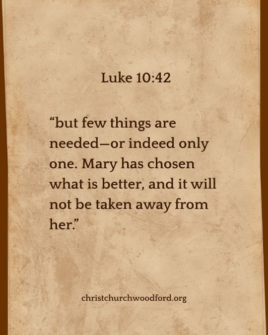Luke 10:42 Bible verse for Mary and Martha