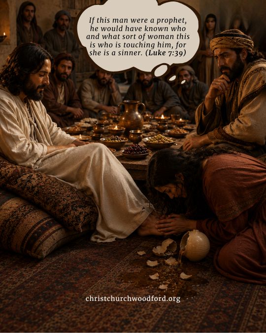Simon the Pharisee’s Reaction to the Woman with the Alabaster Jar