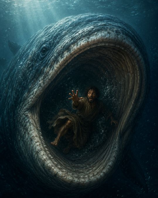 God provides a great fish to swallow Jonah Jonah 1:17