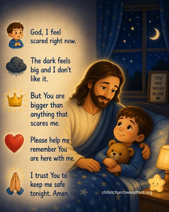 Bedtime prayer for kid when Scared of darkness