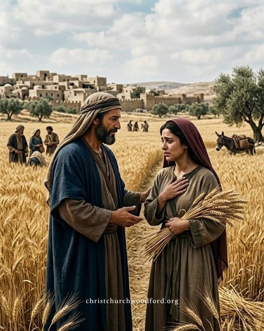 Boaz notices Ruth. He hears her story