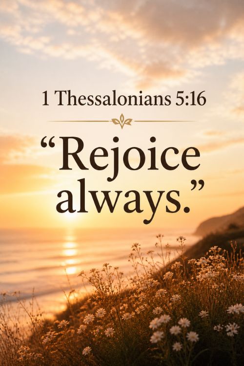 1 Thessalonians 5:16 short bible verse to remember