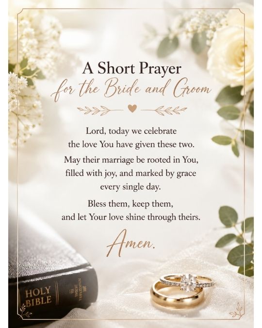 A Short Prayer for the Bride and Groom