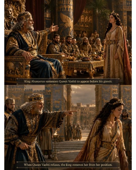 King Ahasuerus Deposes Queen Vashti