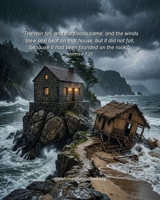 the symbolism of the rock Matthew 7_25