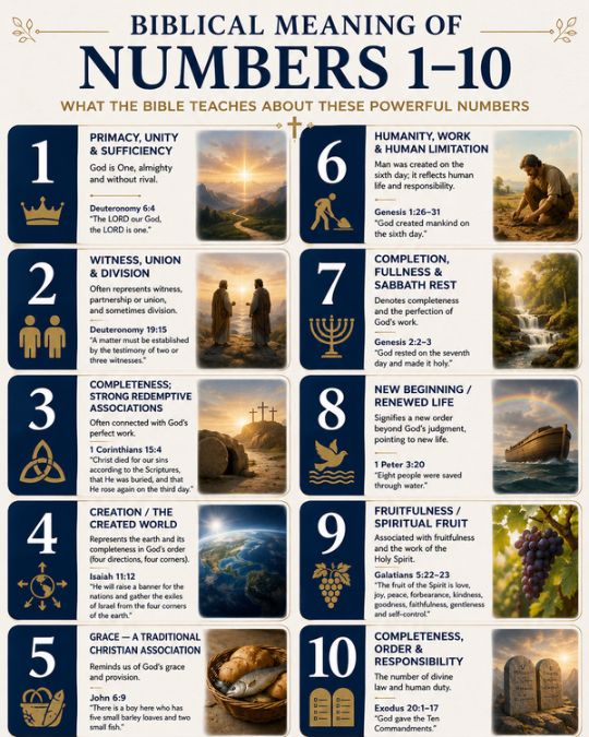 Biblical meaning of numbers 1-10