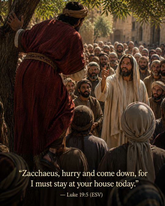Luke 19_5 Jesus Stops Beneath the Tree