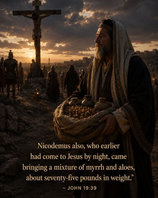 Nicodemus Honours Jesus at the Cross John 19_39