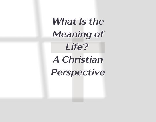 What Is the Meaning of Life A Christian Perspective